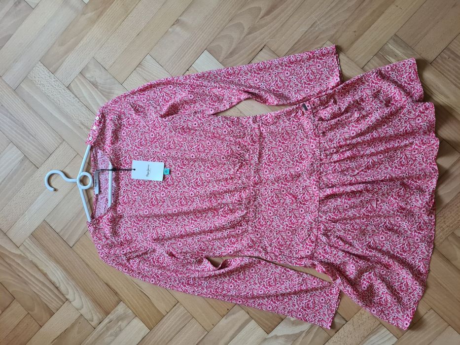 Sukienka Pepe Jeans wiosenna letnia w kwiatki kobieca zwiewna S