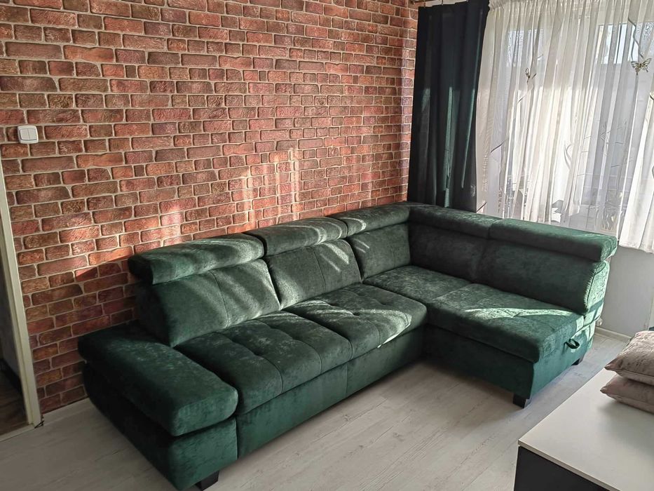 Narożnik Arturro z funkcja spania oraz pojemnikiem