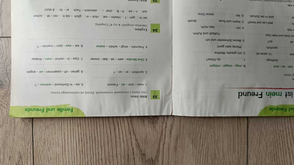 Ćwiczenia j. niemiecki PUNKT klasa 4