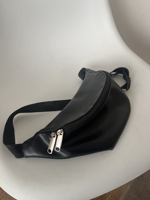 Бананка/сумка чорна, еко-шкіра