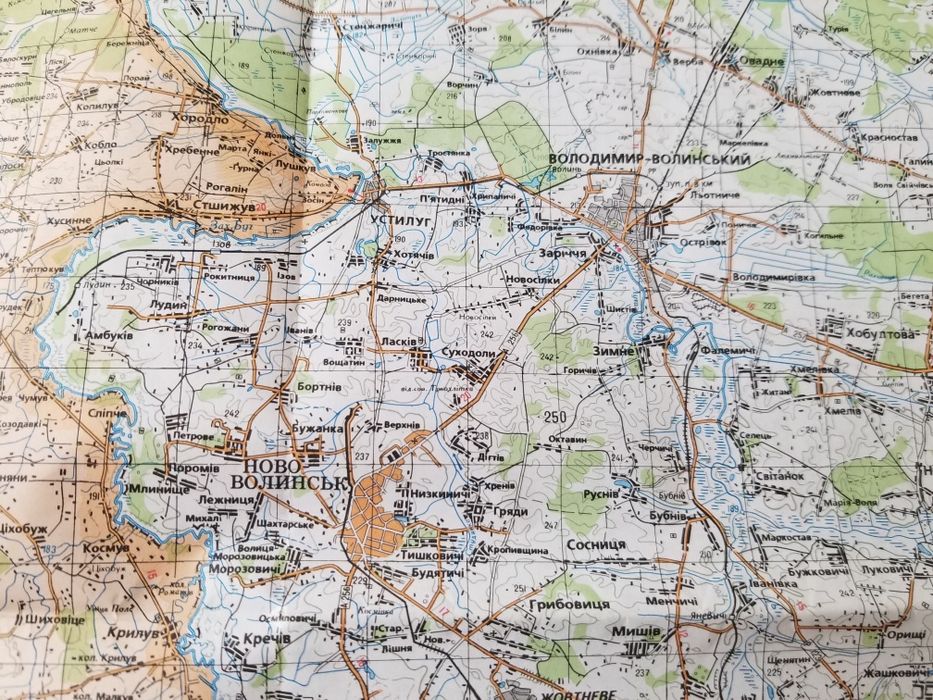 Топографическая карта Волынская область двухкилометровка