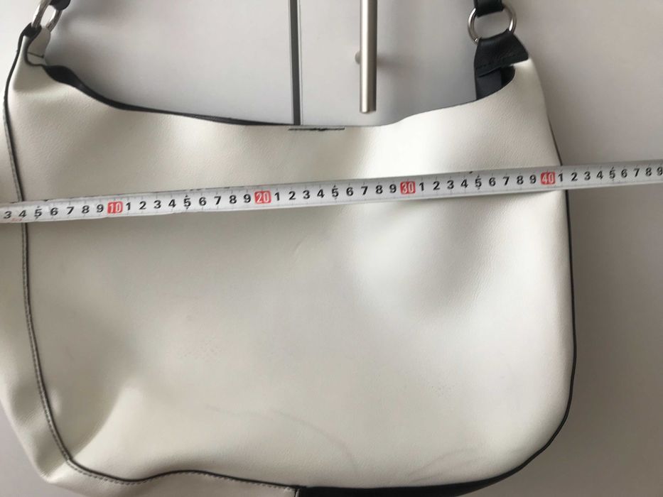 Torebka ZARA czarno-biała na zatrzask 40x30x10 Piękna i Elegancka