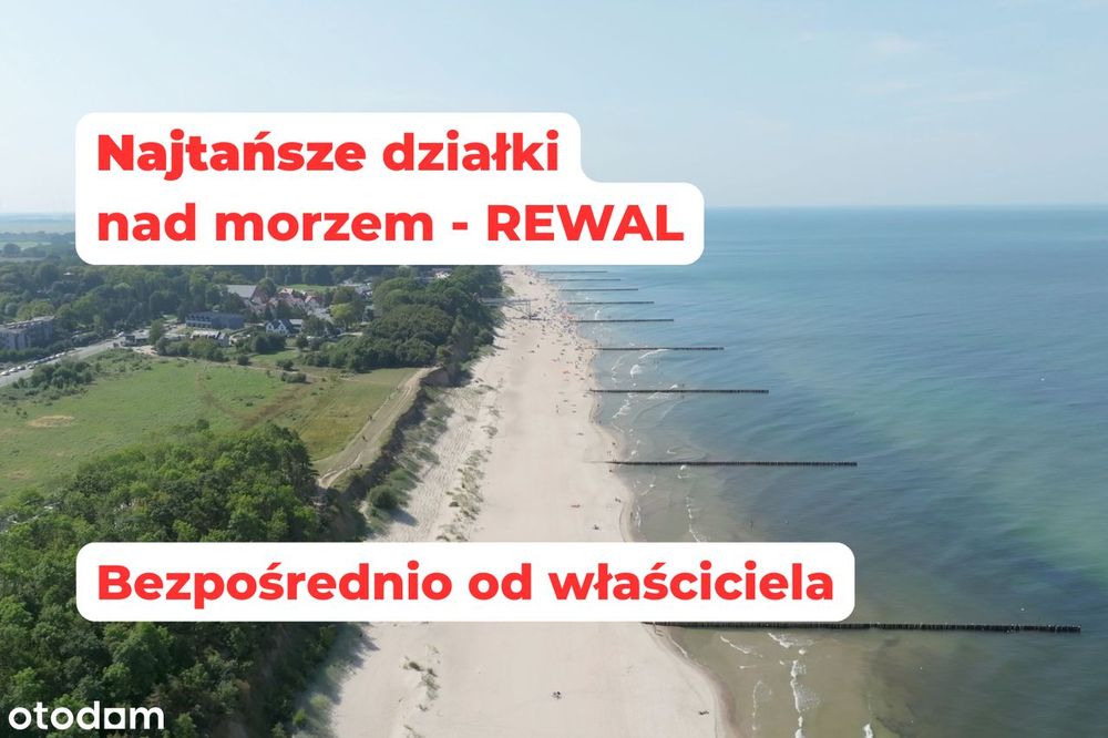NAJTAŃSZE Działki REWAL - 2,1 KM DO MORZA działka nad morzem w Rewalu