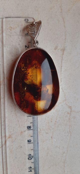 Hit Srebrny wisior z bursztynem wiosenna cena