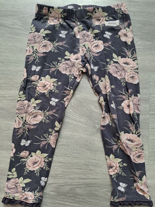 Legginsy 92 Newbie komplet róż kwiaty