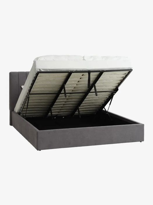 Estrutura de cama HASLEV JYSK 180x200 tecido cinzento escuro