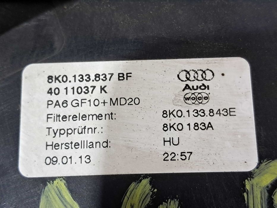 AUDI A4 B8 A5 8T Q5 Lift 2.0 TDI obudowa filtra powietrza przepływka