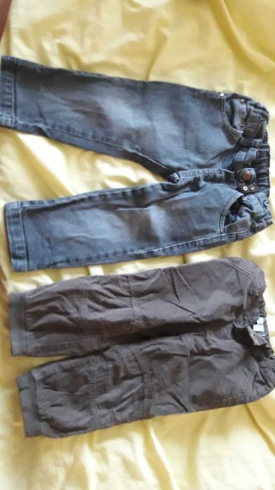Spodnie jeansy ZARA i ocieplane sztruksy IN EXTENSO 80/86