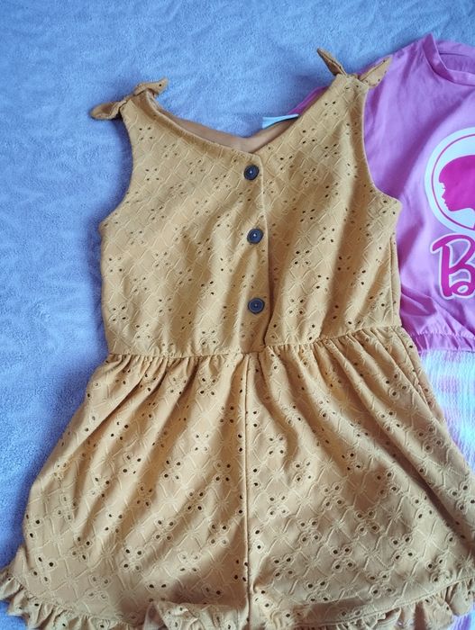 Пакет речей для дівчинки 6-7-8 років. Футболка, ромпер, плаття, лосини