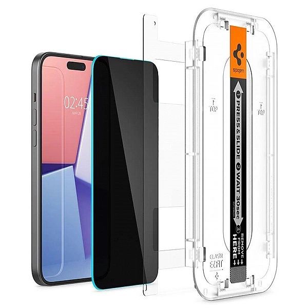 Szkło hartowane Spigen Glas.tR Ez Fit Privacy na iPhone 15 Plus