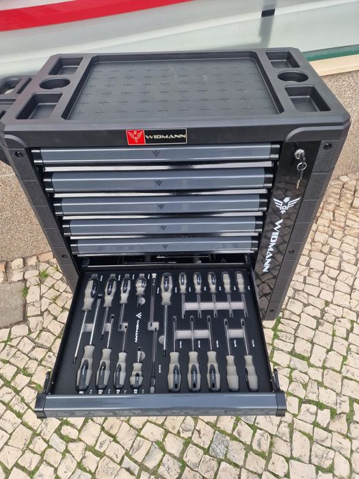 Carrinho de ferramentas7 gavetas 6 chaise + porta de lado