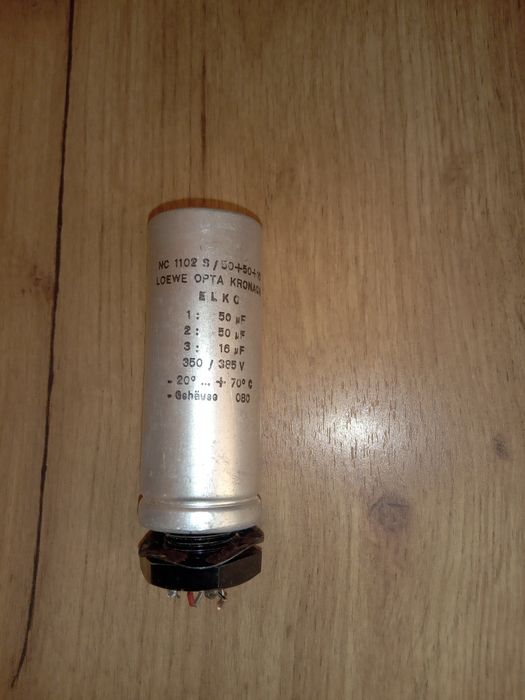 Kondensator RFT 50+50 + 16 uF - 350/385V do lampowca