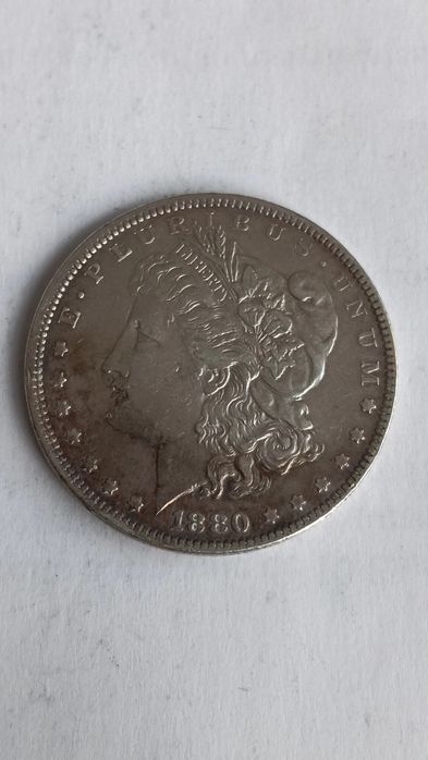 Moeda de prata 916,6 dólar 1880 USA