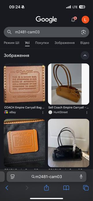 Сумка жіноча Coach Empire Carryal 34