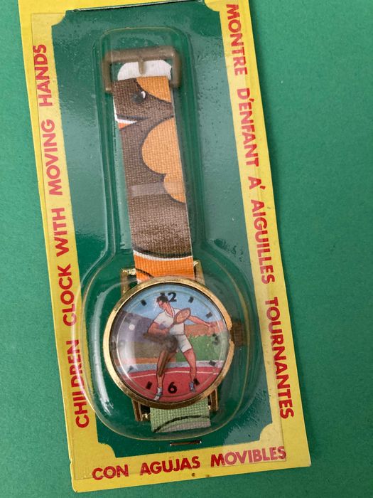 Relógio de brincar motivo Ténis da marca Espanhola Hedi Anos 70