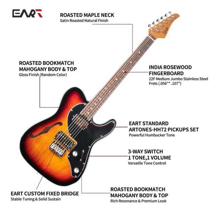 Eart E-TT72 (deluxe thinline telecaster) semihollow