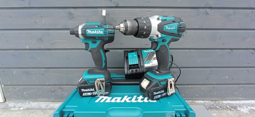 MAKITA 18v. Aku. 5Ah DHP458 DTD152 Wkrętarka z udarem i Zakrętarka