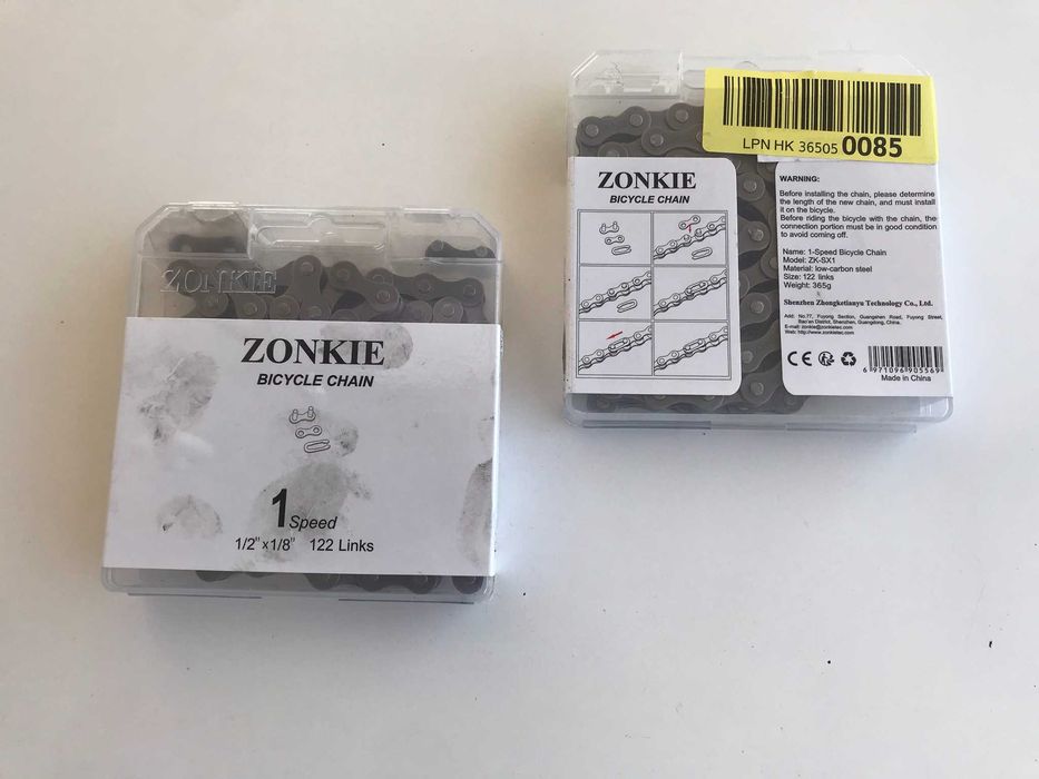 Łańcuch rowerowy jedna prędkość 122 ogniwa 1/2 x 1/8 + GRATIS