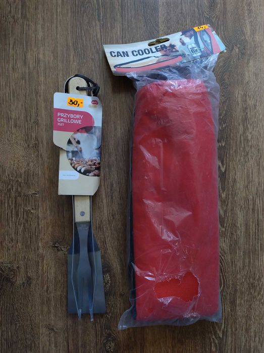 Przybory grillowe 3 szt. + torba termiczna na 6 puszek