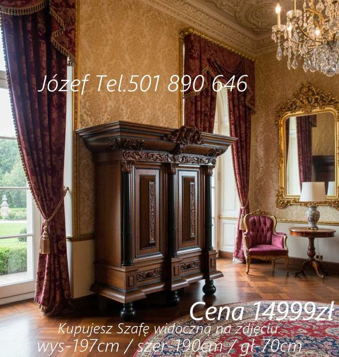 Piękna Sypialnia Dębowa / Meble / Łóżko / Szafa Komoda Szafki Nocne