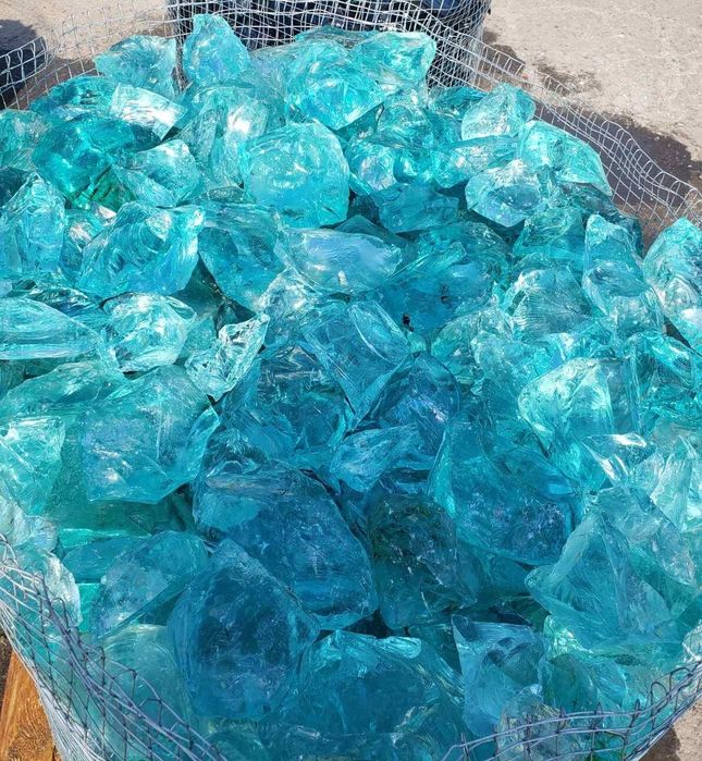 Ерклез эрклез кускове скло скляний камінь сітка для габіонів та декору