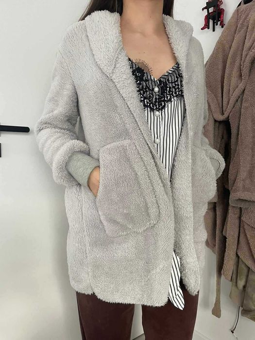 Bluza ocieplana szara pluszowa