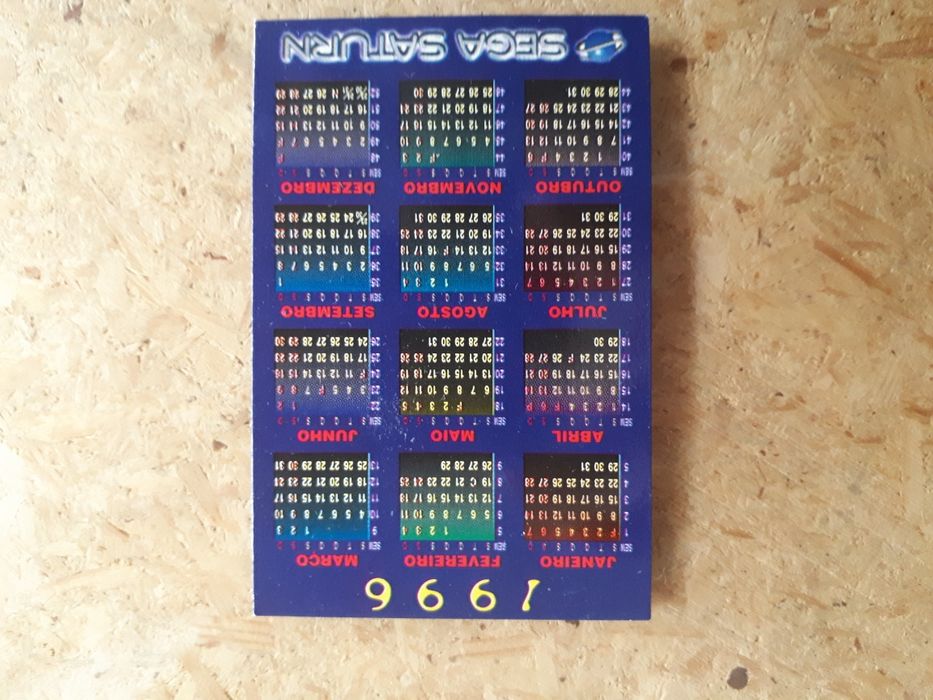 Calendário Sega Saturn (1996, original, raro, último exemplar)