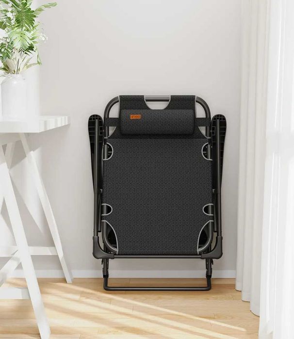 Розкладне крісло шезлонг садовий + матрац WCG FCB-S07PM