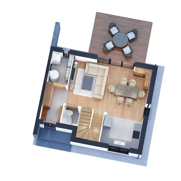 Nowy budynek 92,27 m2-z działką 500 m2.