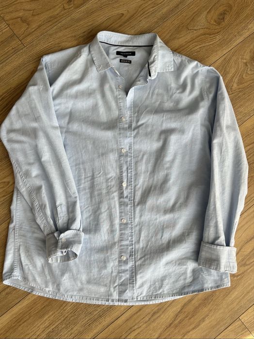 Голуба сорочка блакитна оверсайз zara