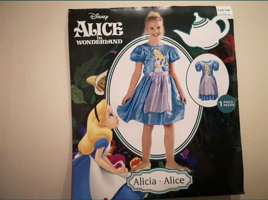 Sukienka Alicji z krainy czarów Alicja kraina Disney roz 134-140cm
