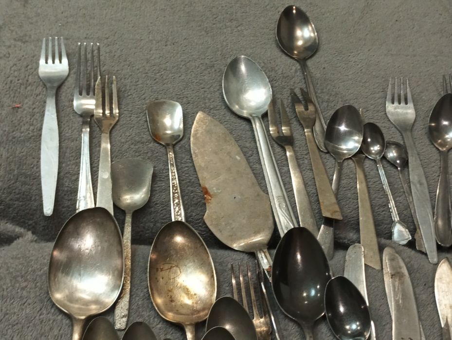 Duży zestaw stare sztućce