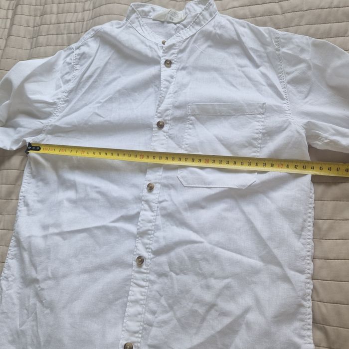 Koszula biała  H&M 152 len 53%
