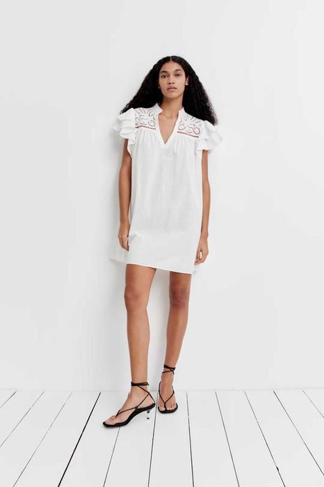 Платье H&M с рукавами-крыльями и вышивкой из петель!