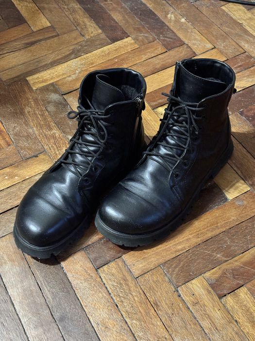Чоботи шкіряні чорні з анатомічним носком, р. 40
