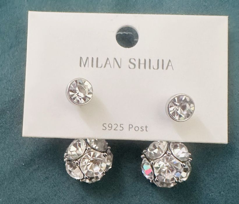 Серьги серебро 925 с камнем сваровски