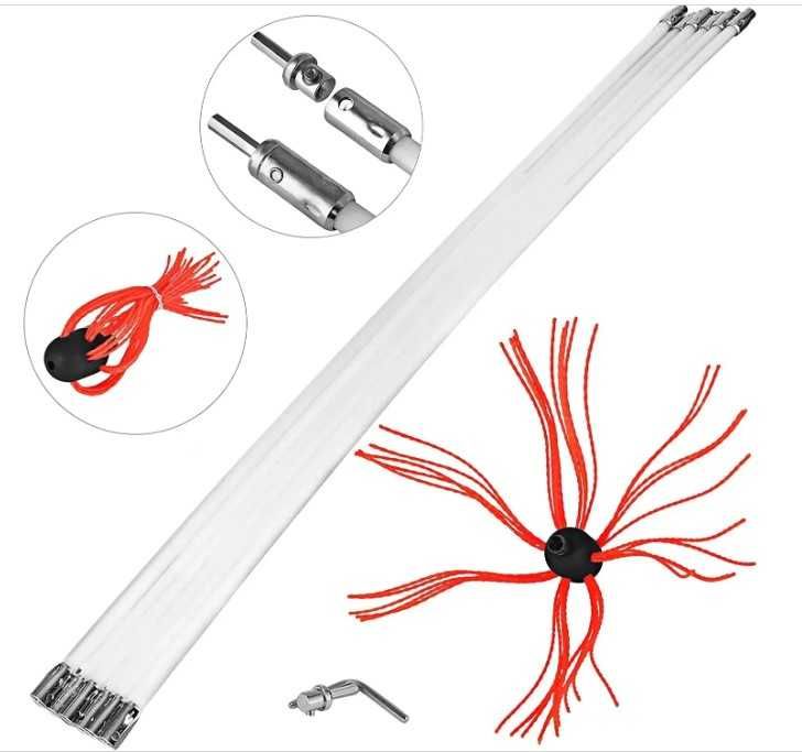 Р8 Роторний набір для чищення Гнучкі ручки щітка Чистка дымохода 8м