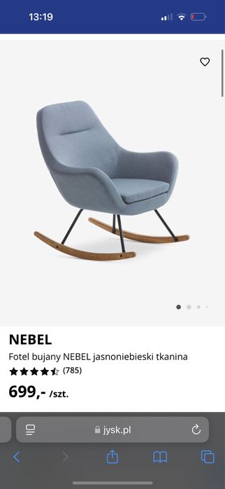 Fotel bujany Jysk NEBEL