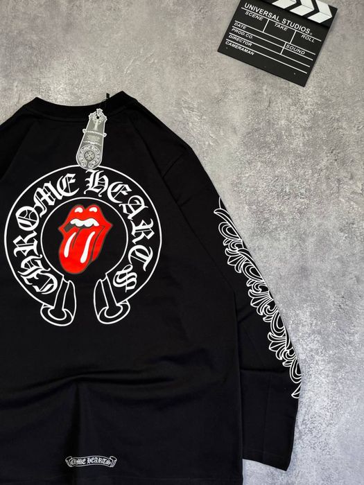 Лонгслив Chrome Hearts черный оверсайз / кофта хром хардс