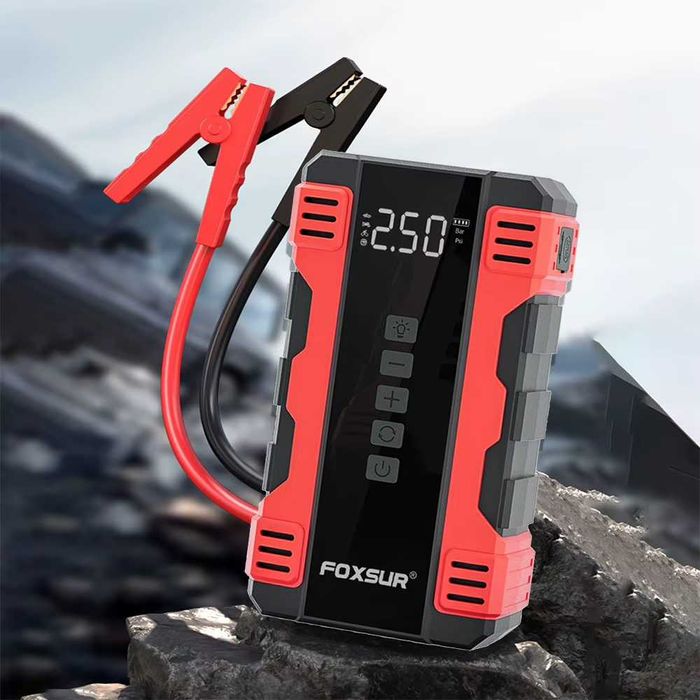 Пусковий пристрій бустер Foxsur Car Jump starter FJS-960 800А 12В 2 в 1 + компресор