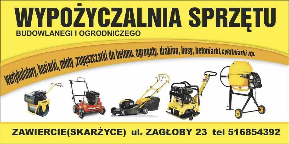 Wypożyczalnie sprzętu bódowlanego i ogrodniczego
