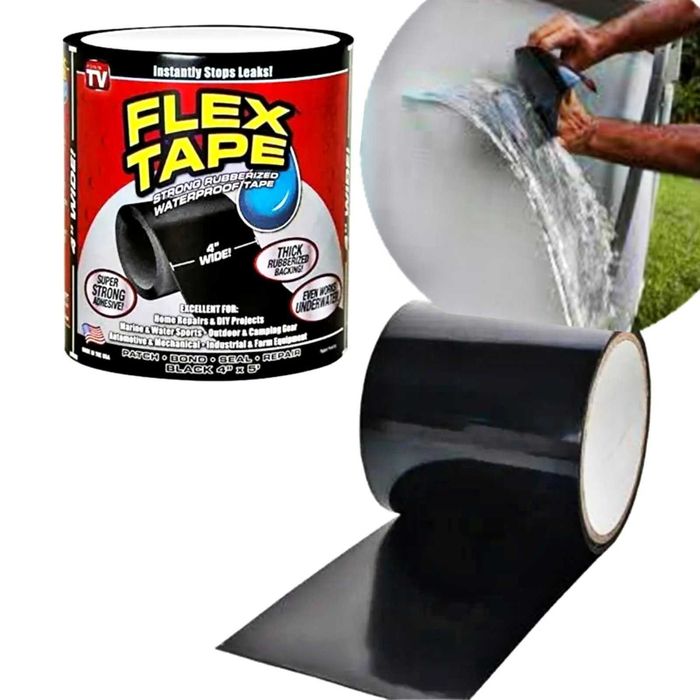 Водонепроницаемая изоляционная лента, скотч Flex Tape 100 мм х 1.2 м