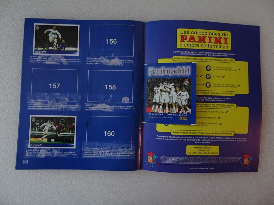 Caderneta de cromos de futebol Real Madrid - Panini (tem 61 cromos)
