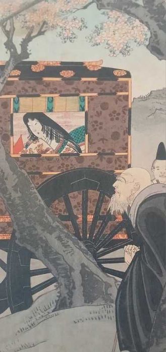 Xilogravure japonesa original de Toyohara Chikanobu