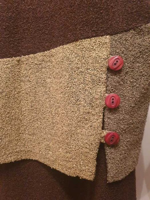 Garsonka brąz 50 tunika sweter + spódnica