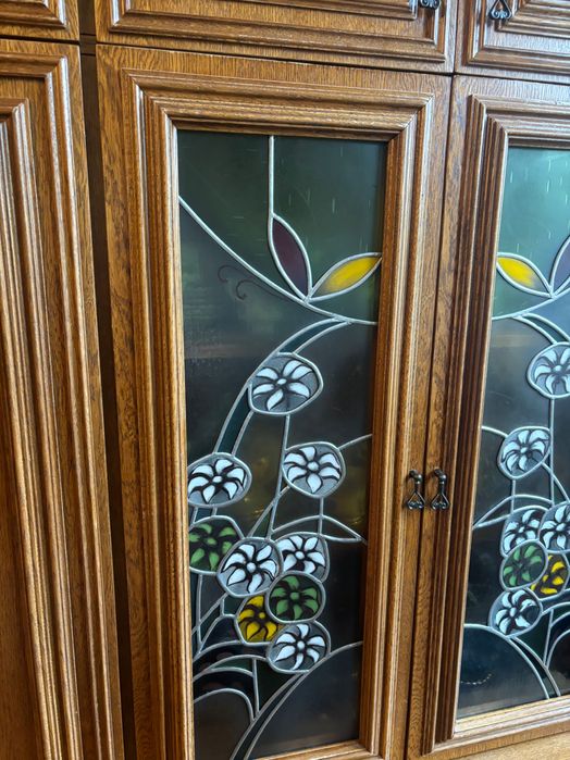 MEBLOŚCIANKA / REGAŁ retro lata 80-te witraże