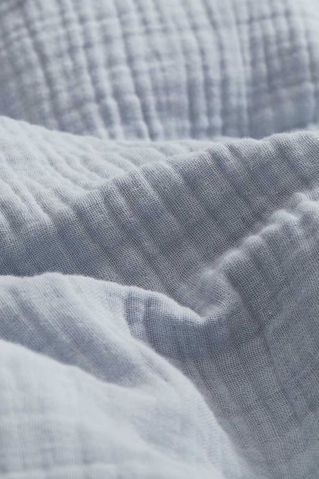 Komplet Muślinowej Pościeli 160x200 miękki bawełniany muślin BŁĘKITNA