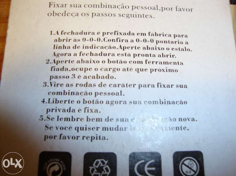 Aloquete com segredo NOVO, ainda selado