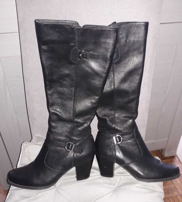Buty skórzane kozaki roz.36