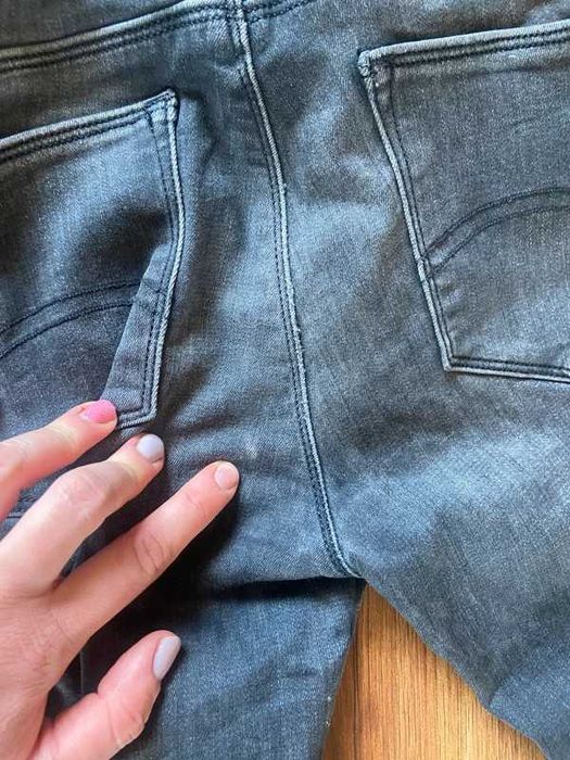 Tommy hilfiger skinny szare long rurki dzins jeans spodnie dziury